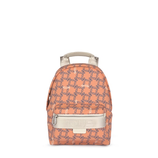 Mochila pequeña Tous Logogram naranja-beige