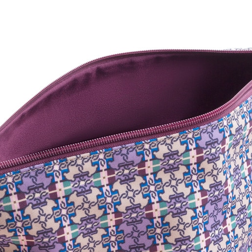 حقيبة يد Kaos Shock Mossaic صغيرة مربعة باللون العنابي وألوان متعددة