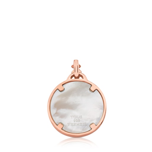 Dije TOUS Mama con baño de oro rosa 18 kt sobre plata con Nácar y Rubí