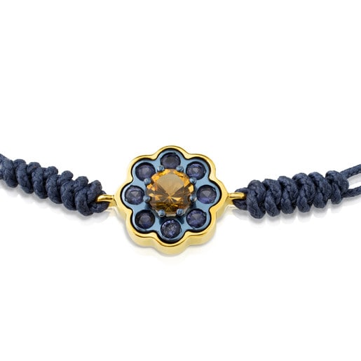 Gold and Titanium View Bracelet with Iolite and Citrine