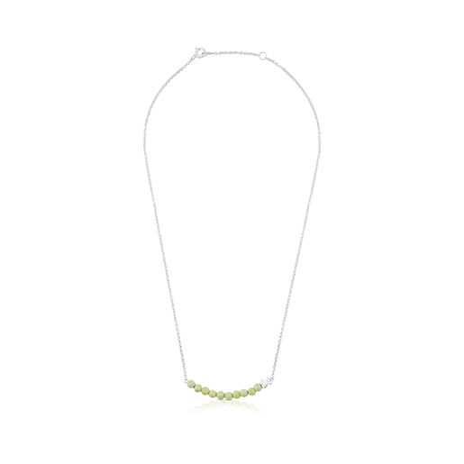 Silver Straight necklace with Jaspe