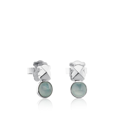Silver Tack Cónica Earrings with Quartz