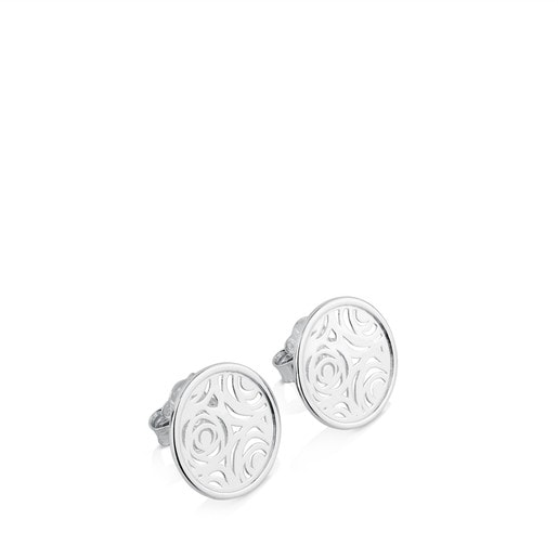 Silver Rosa d\'Abril Earrings - Tous | TOUS