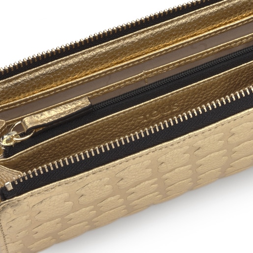 Medium gold leather Sherton wallet TOUS