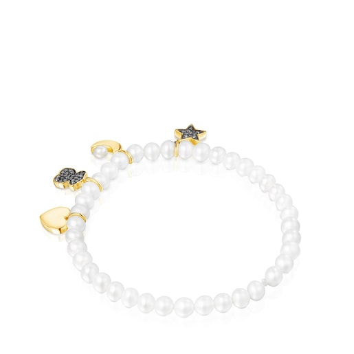 Nocturne Pearl Bracelet with Silver Vermeil and Diamonds
