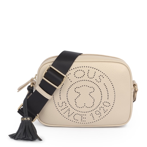 Small beige Leather Leissa Crossbody bag | TOUS