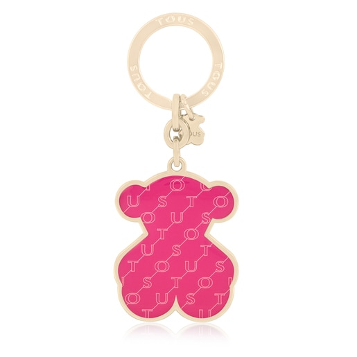 Llavero Oso Script fucsia