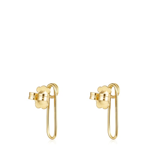 Aretes TOUS Good Vibes clip con baño de oro 18 kt sobre plata