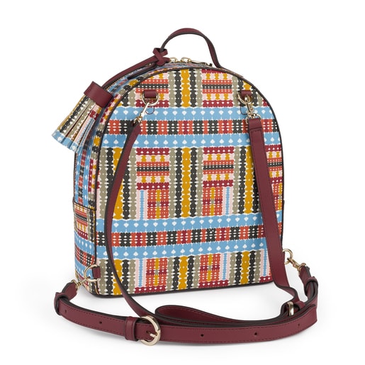 حقيبة ظهر Alicya باللون العنابي وألوان متعددة