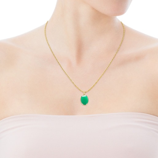 Gem Power Pendant in Gold with Chrysoprase