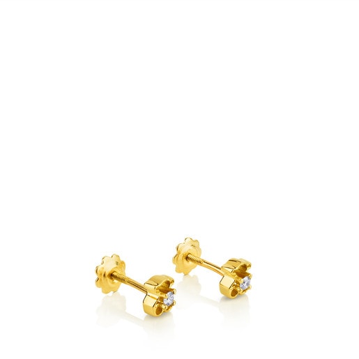 Gold Baby TOUS Earrings with Diamonds