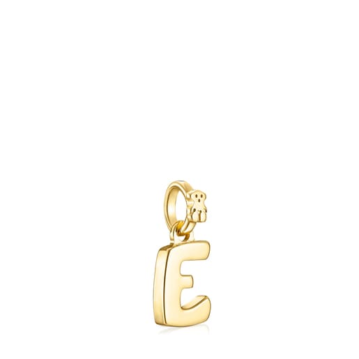 Colgante Alphabet letra E con baño de oro 18 kt sobre plata