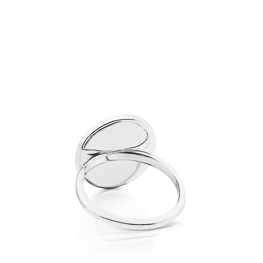 Ring Camee aus Silber mit Perlmutt