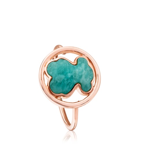 Bague Camille en Argent Vermeil rose avec Amazonite