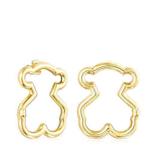 Large Hold Vermeil Bear Earrings