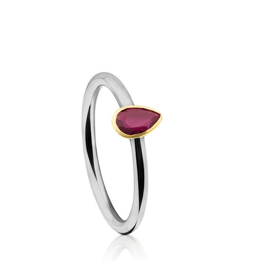 Titanium Gem Power Ring with Gold and Rubies