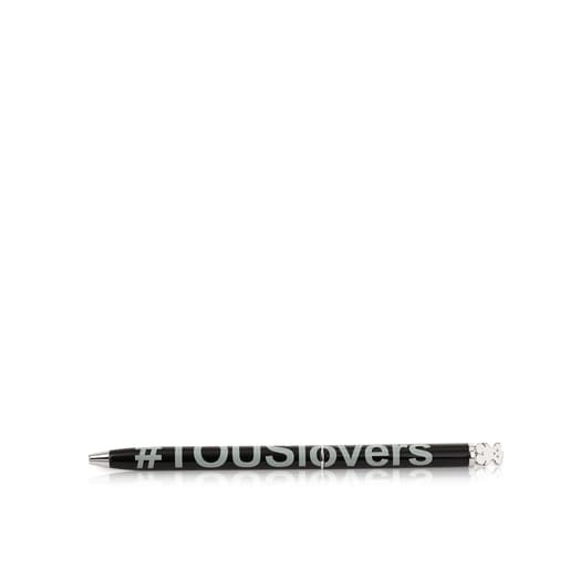 Čierne lakované guľôčkové pero Tous Lovers