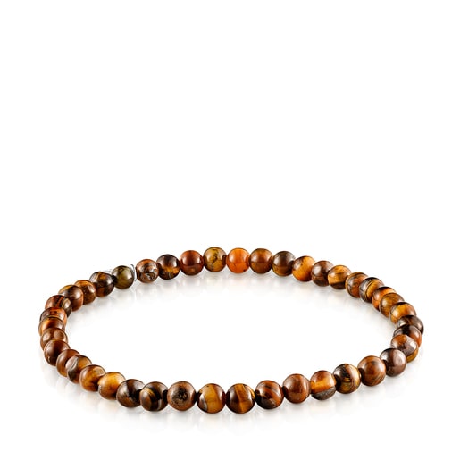 Tiger Eye and Silver Color Bracelet