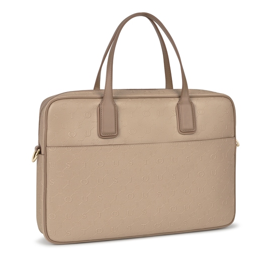 Taupe colored Script Day Briefcase