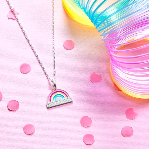 Colgante arco iris de plata con esmalte LVR