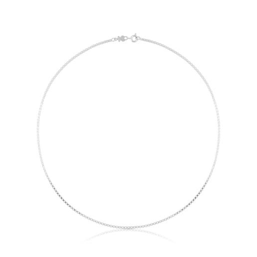 Enge Halskette TOUS Chain aus Silber, 45 cm lang in halbelastischer Verarbeitung.