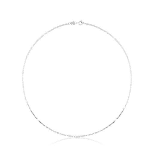 Collaret de plata amb anelles quadrades, 45 cm Chain