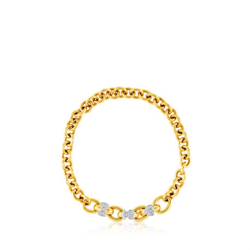 Yellow and White Gold Gen Bracelet with Diamond