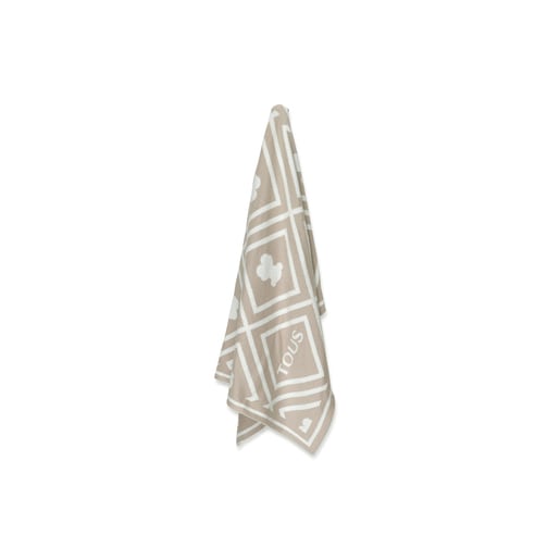 Nile geomet.bears Jacquard-weave blanket in Beige