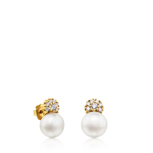ATELIER Classic Earrings in Gold with Pearl and Diamonds
