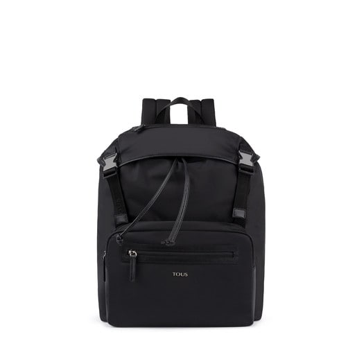 Black Nylon New Berlin Backpack with flap