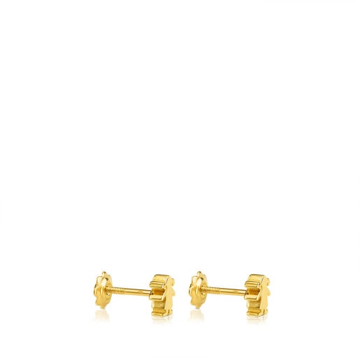 Gold TOUS Basics Earrings Girl motif. Stud lock.