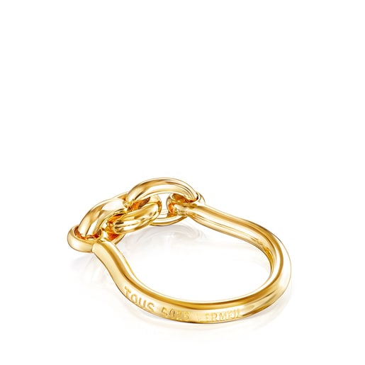 Silver Vermeil Ring chain shape TOUS Good Vibes | TOUS