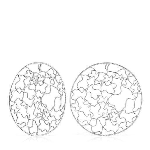 Aretes Artesanías de Colombia disco de Plata