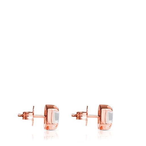 Rose Vermeil Silver TOUS Join Earrings with hidrotermal quartz