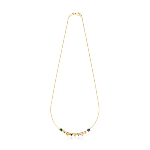 Silver Vermeil Glaring Necklace with multicolored Sapphires | TOUS