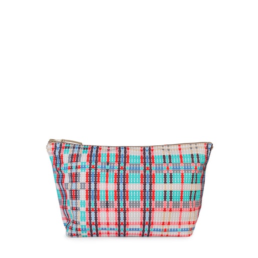 Bolsa média Kaos Shock Reversível Tartan multi