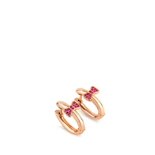 Pink Vermeil Silver Gen Earrings with Ruby