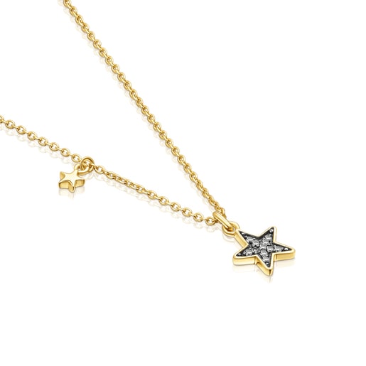 Silver Vermeil Nocturne Necklace with Diamond star | TOUS