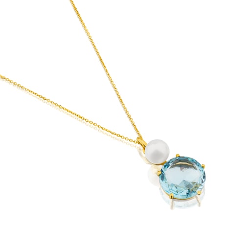 Gold Ivette Necklace with Topaz and Pearl | TOUS