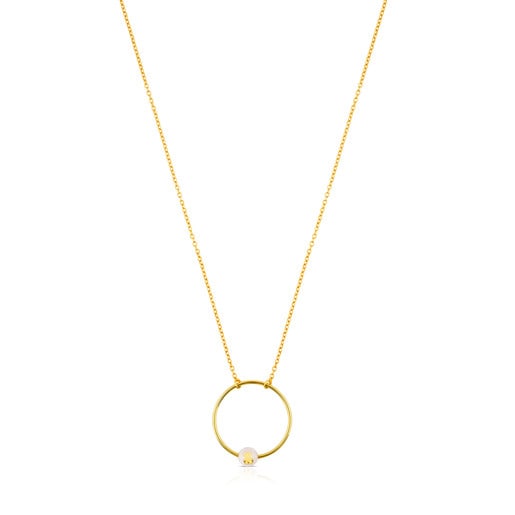 Gold Icon Necklace with Pearl