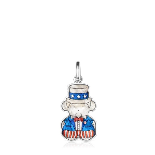 Silver with Mother-of-Pearl Bears of the World Uncle Sam Pendant