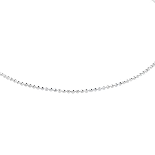 Enge Halskette TOUS Chain aus Silber, 40 cm lang mit 1,8 mm kleinen Kugeln.