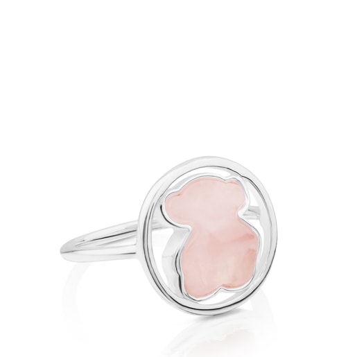 Anillo de plata con cuarzo rosa sale