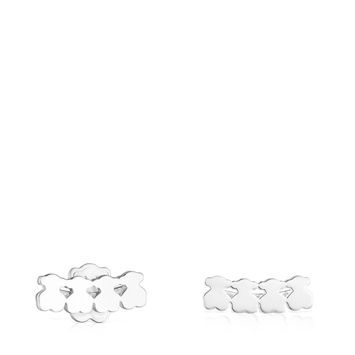 Silver Straight bear Earrings