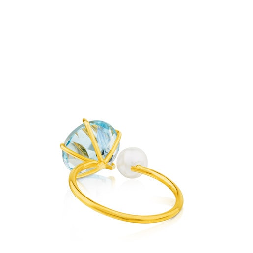 Ivette Ring in Gold with Topaz and Pearl
