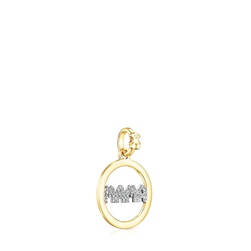 Gold TOUS Mama Pendant with Diamonds