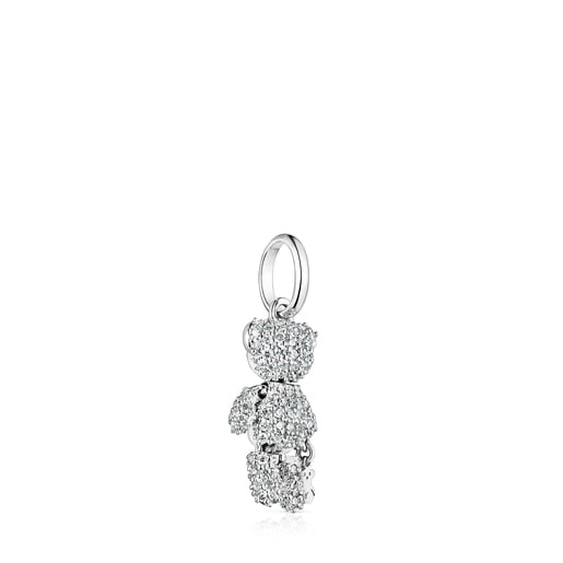 Colgante de oro blanco con diamantes Teddy Bear Gems