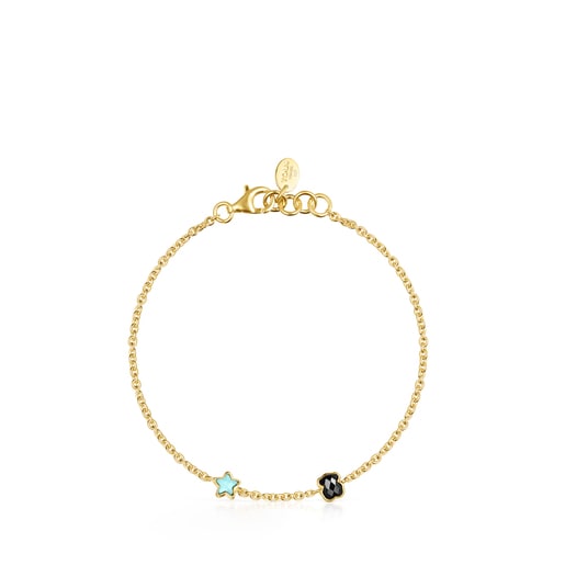 Glory Bracelet in Silver Vermeil with Onyx and Turquoise