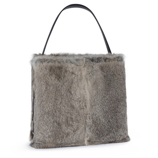 Gray Leather Sibil Warm Shoulder bag