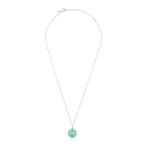 Silver Tanuca Necklace with green Enamel